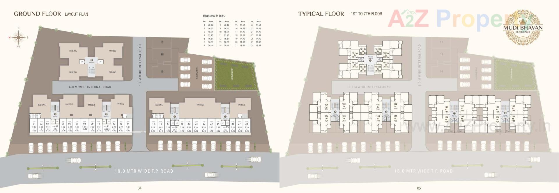Layout of real estate project Mudibhavan Residency located at Bapod, Vadodara, Gujarat