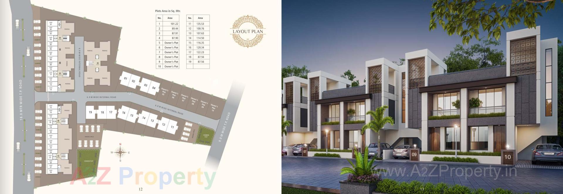 Layout of real estate project Mudibhavan Residency located at Bapod, Vadodara, Gujarat