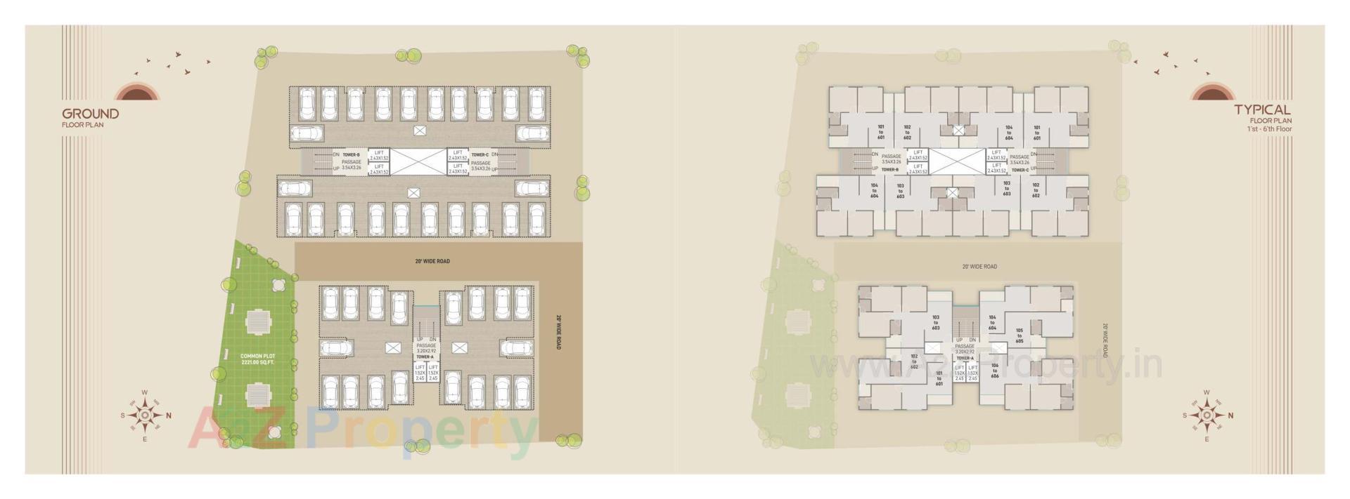 Layout of real estate project Mudra Elegance located at Atladara, Vadodara, Gujarat