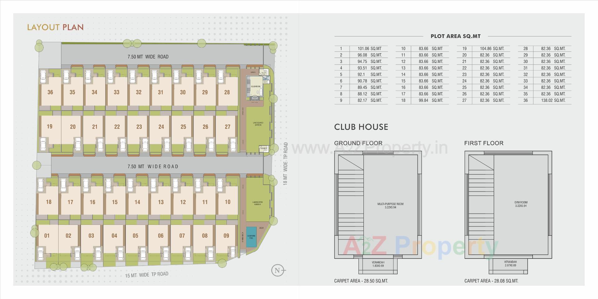 Layout of real estate project Myrah located at Bil, Vadodara, Gujarat