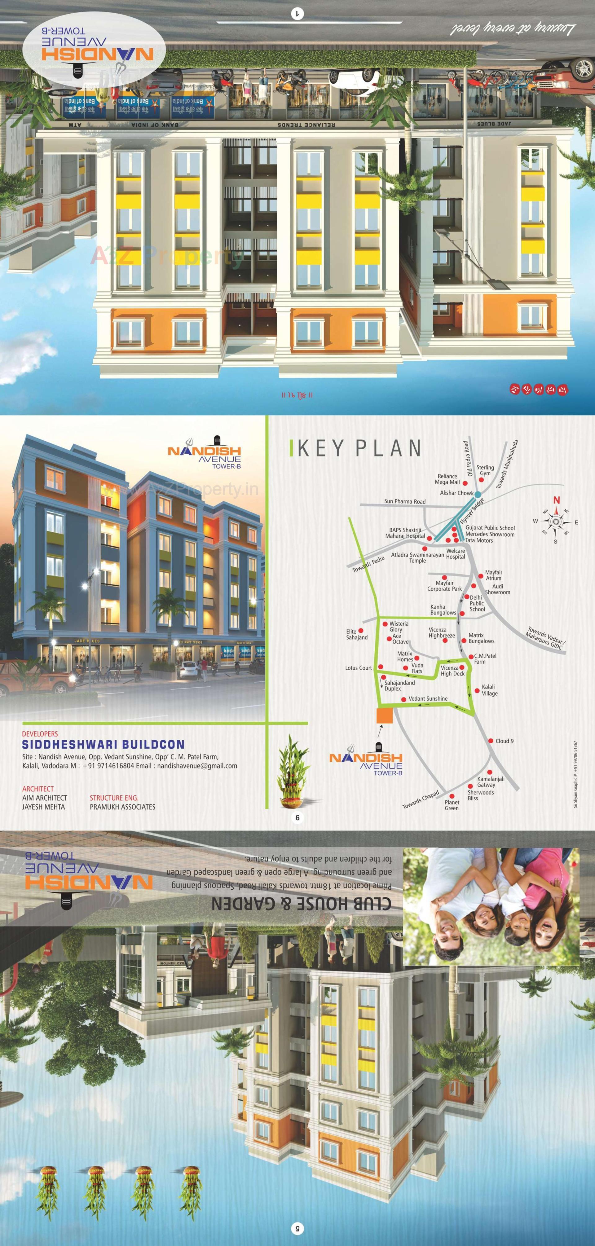 Layout of real estate project Nandish Avenue Tower located at Kalali, Vadodara, Gujarat