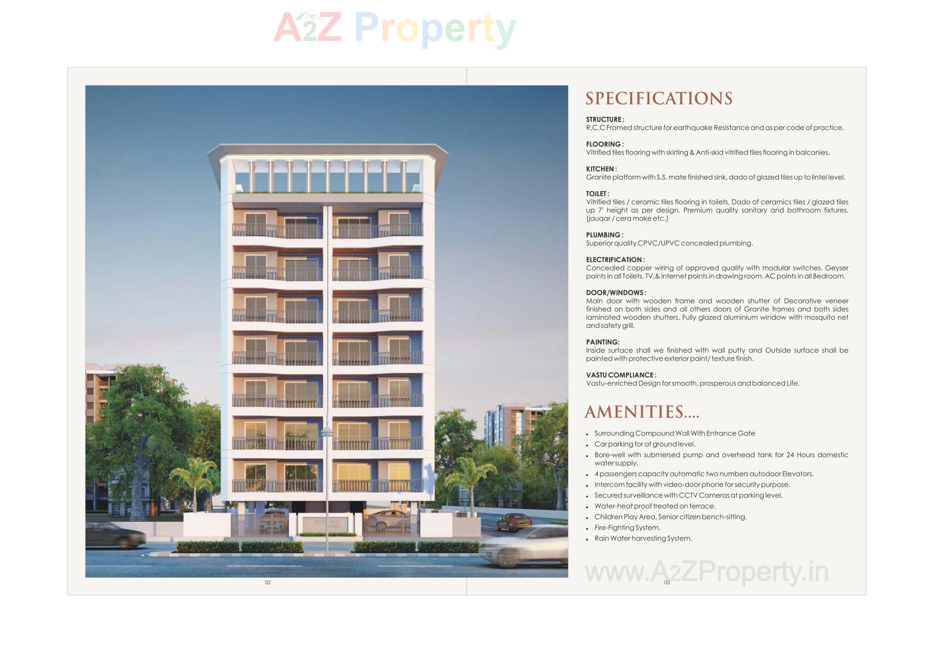 3D Elevation of real estate project Nandishwar Heights located at Kasba, Vadodara, Gujarat