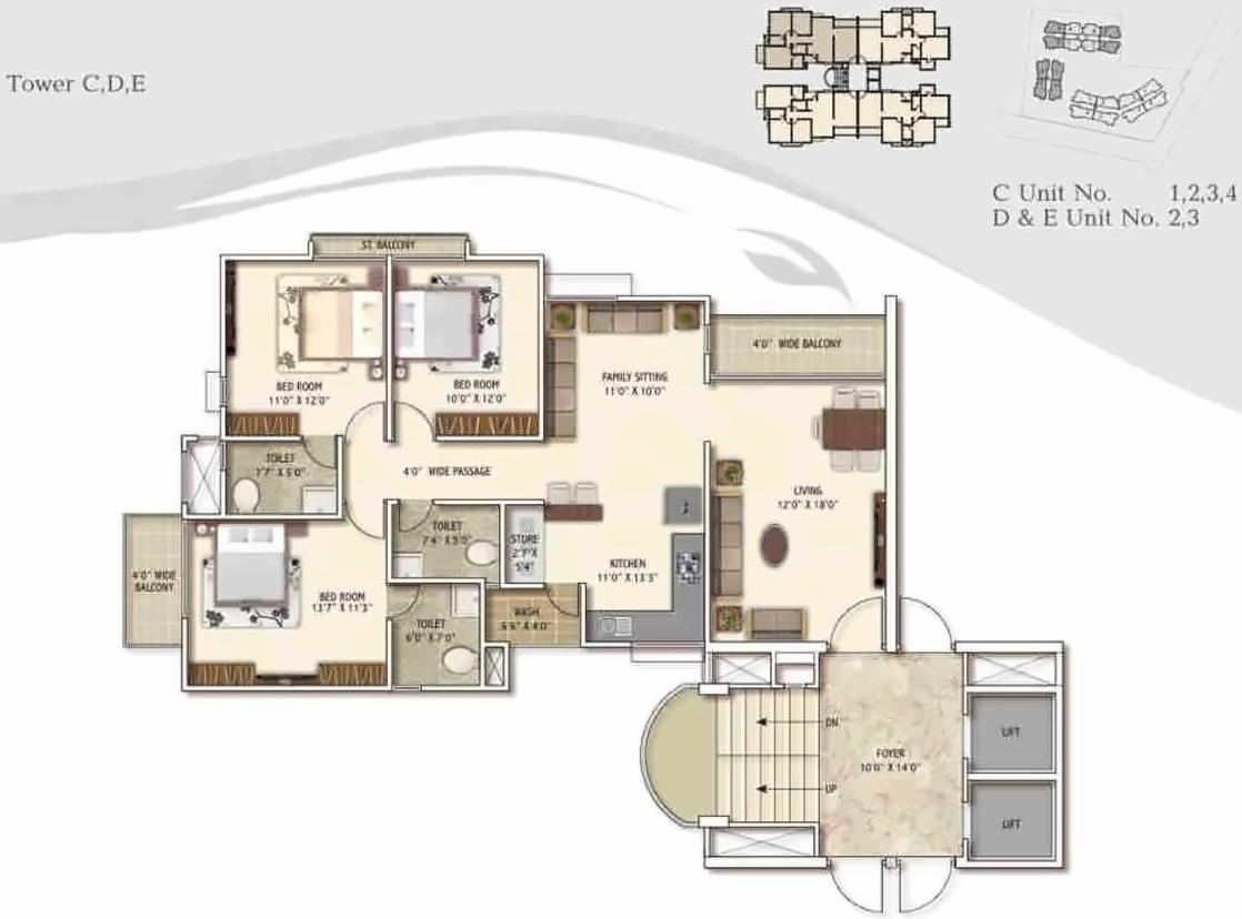 Layout of real estate project Narayan Aura located at Atladara, Vadodara, Gujarat