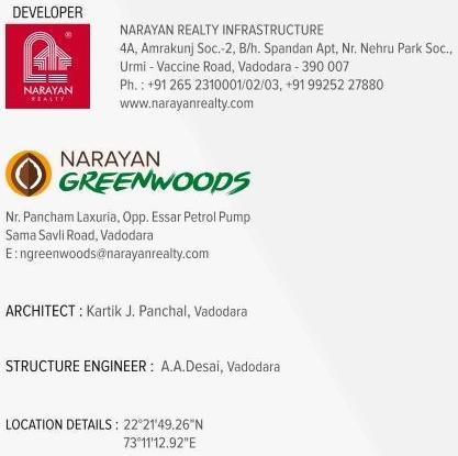  of real estate project Narayan Greenwoods located at Dumad, Vadodara, Gujarat