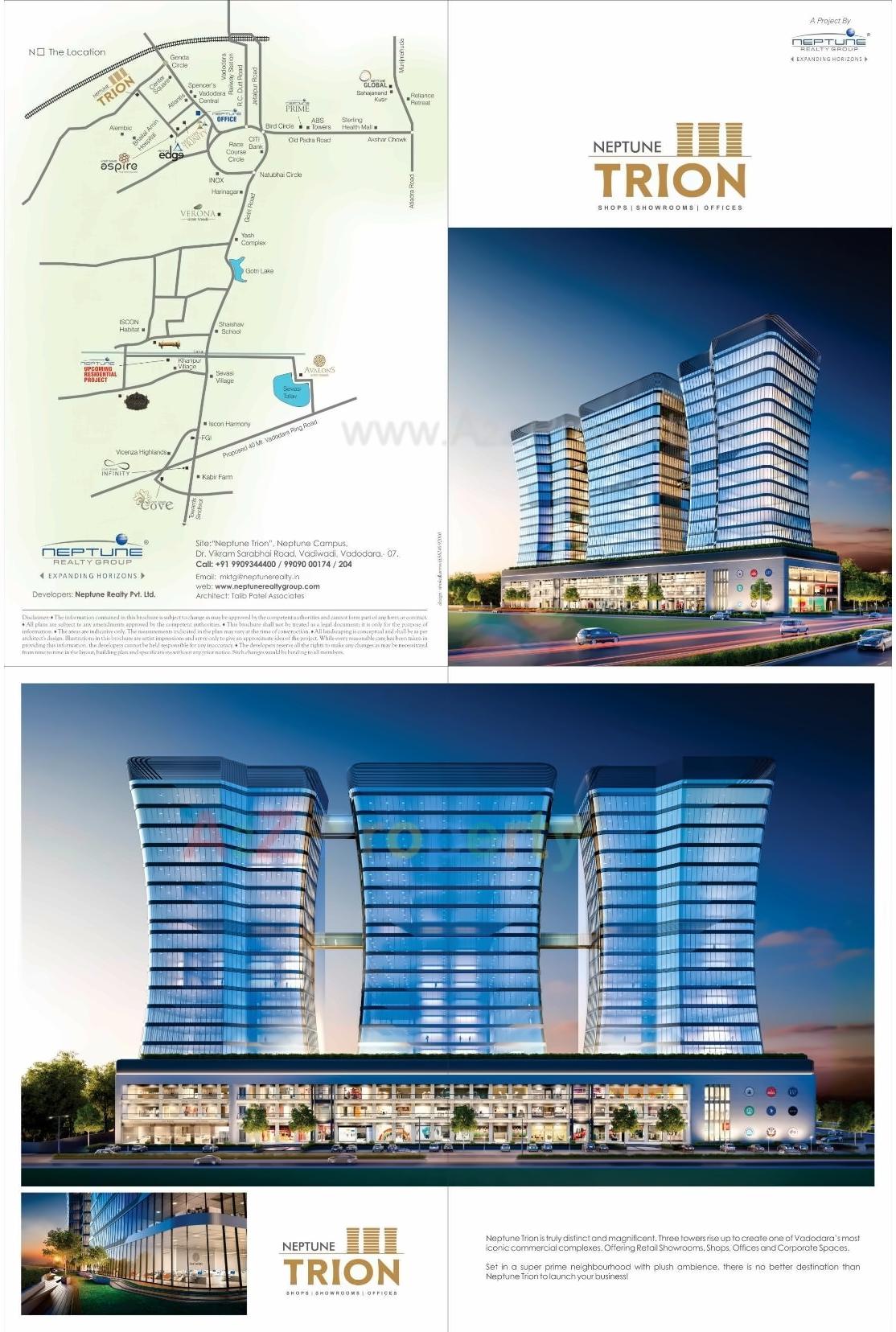  of real estate project Neptune Trion located at Subhanpura, Vadodara, Gujarat