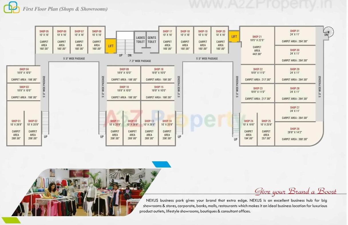 Layout of real estate project Nexus located at Bhayli, Vadodara, Gujarat