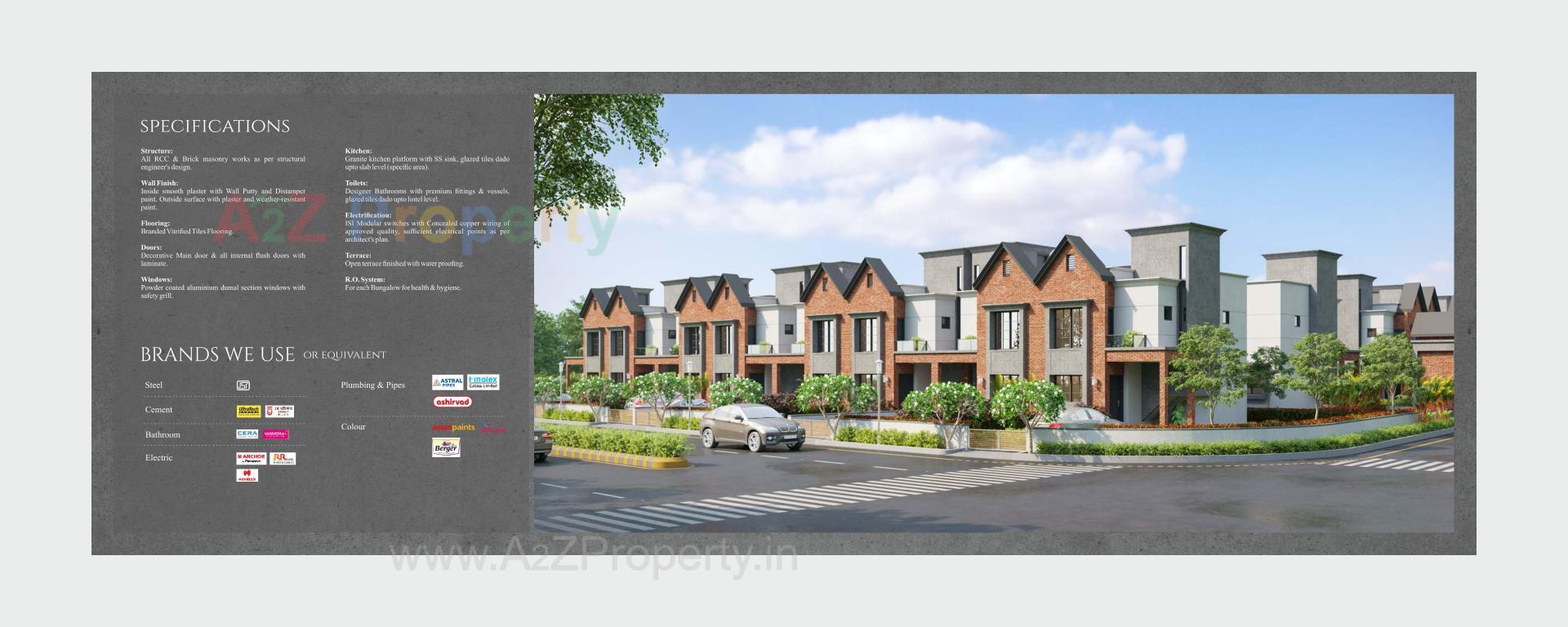 3D Elevation of real estate project Nidhi Bungalows located at Kapurai, Vadodara, Gujarat