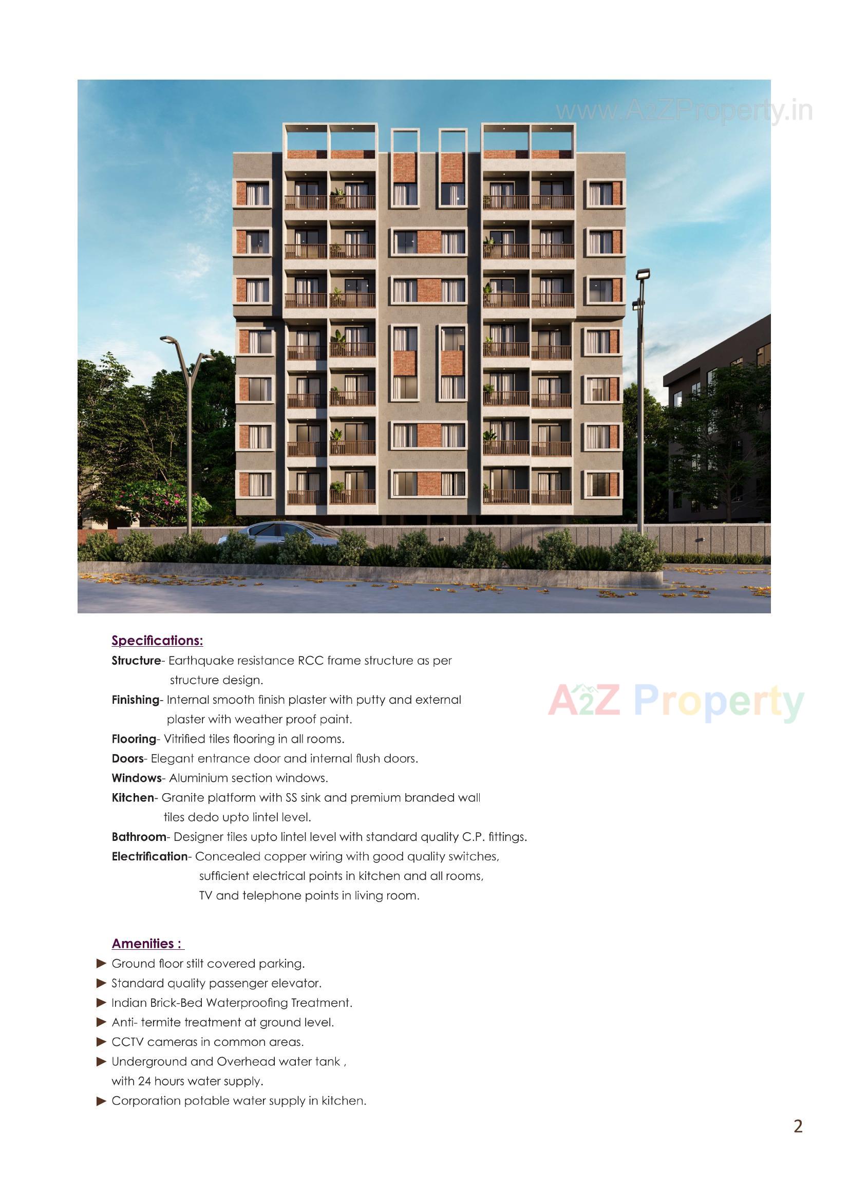 3D Elevation of real estate project Niharika Park Apartment Co  Op  Housing Soc  Ltd located at Saiyad-vasna, Vadodara, Gujarat