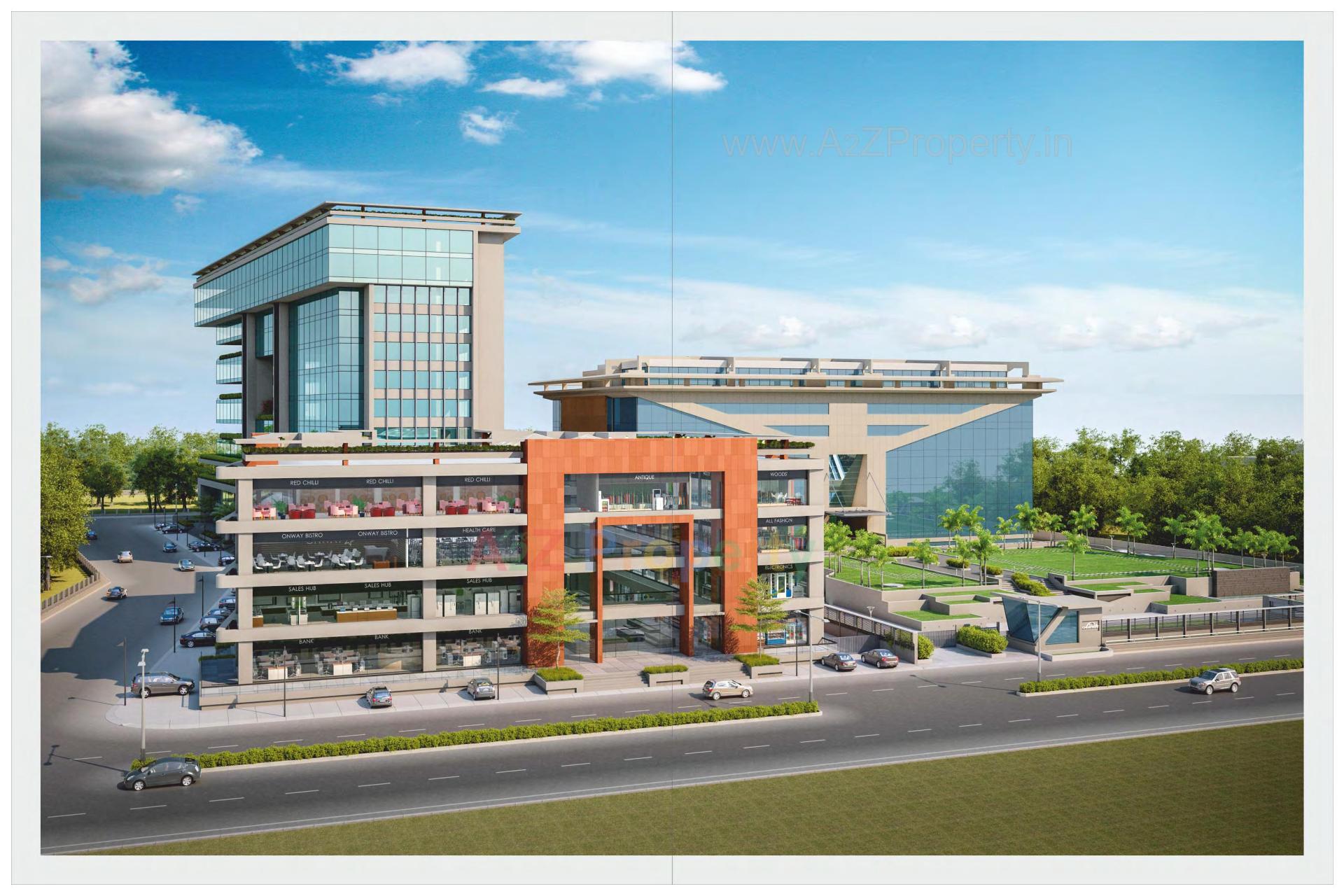 3D Elevation of real estate project Nilamber Corporate Park located at Vasna, Vadodara, Gujarat