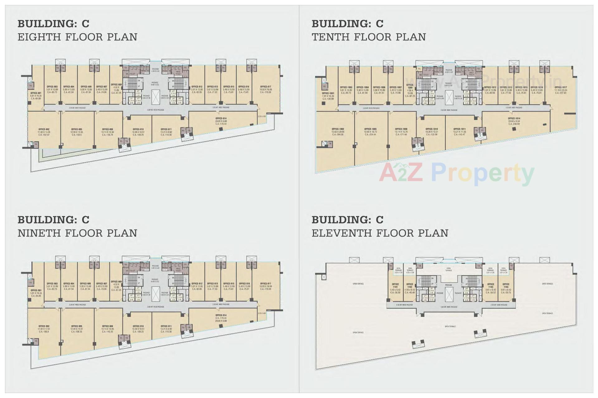 Layout of real estate project Nilamber Corporate Park located at Vasna, Vadodara, Gujarat