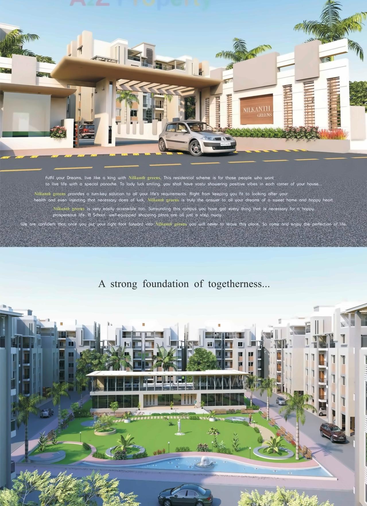 3D Elevation of real estate project Nilkanth Greens located at Kalali, Vadodara, Gujarat
