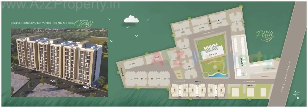 Layout of real estate project Nilkanth Greens located at Kalali, Vadodara, Gujarat