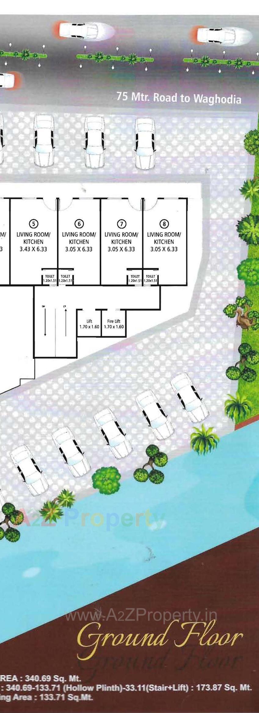 Layout of real estate project Nilkanth Height located at Amodar, Vadodara, Gujarat