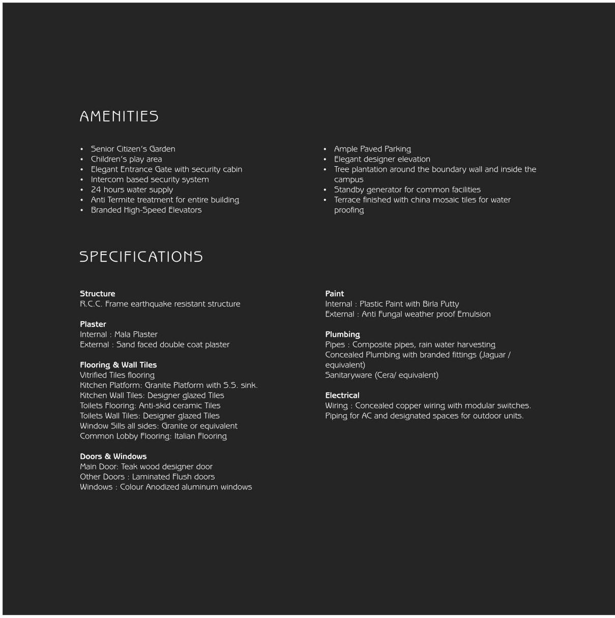 Project Specifications