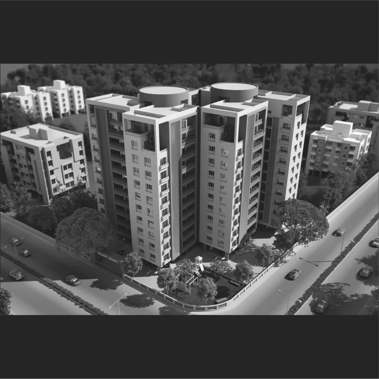 3D Elevation of real estate project Nilkanth Heights located at Sevasi, Vadodara, Gujarat