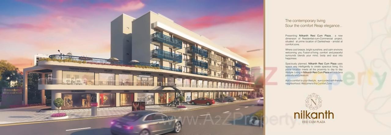 3D Elevation of real estate project Nilkanth Resi Cum Plaza located at Danteshwar, Vadodara, Gujarat