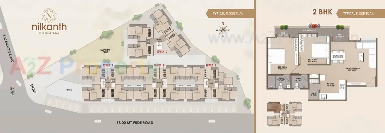 Layout of real estate project Nilkanth Resi Cum Plaza located at Danteshwar, Vadodara, Gujarat