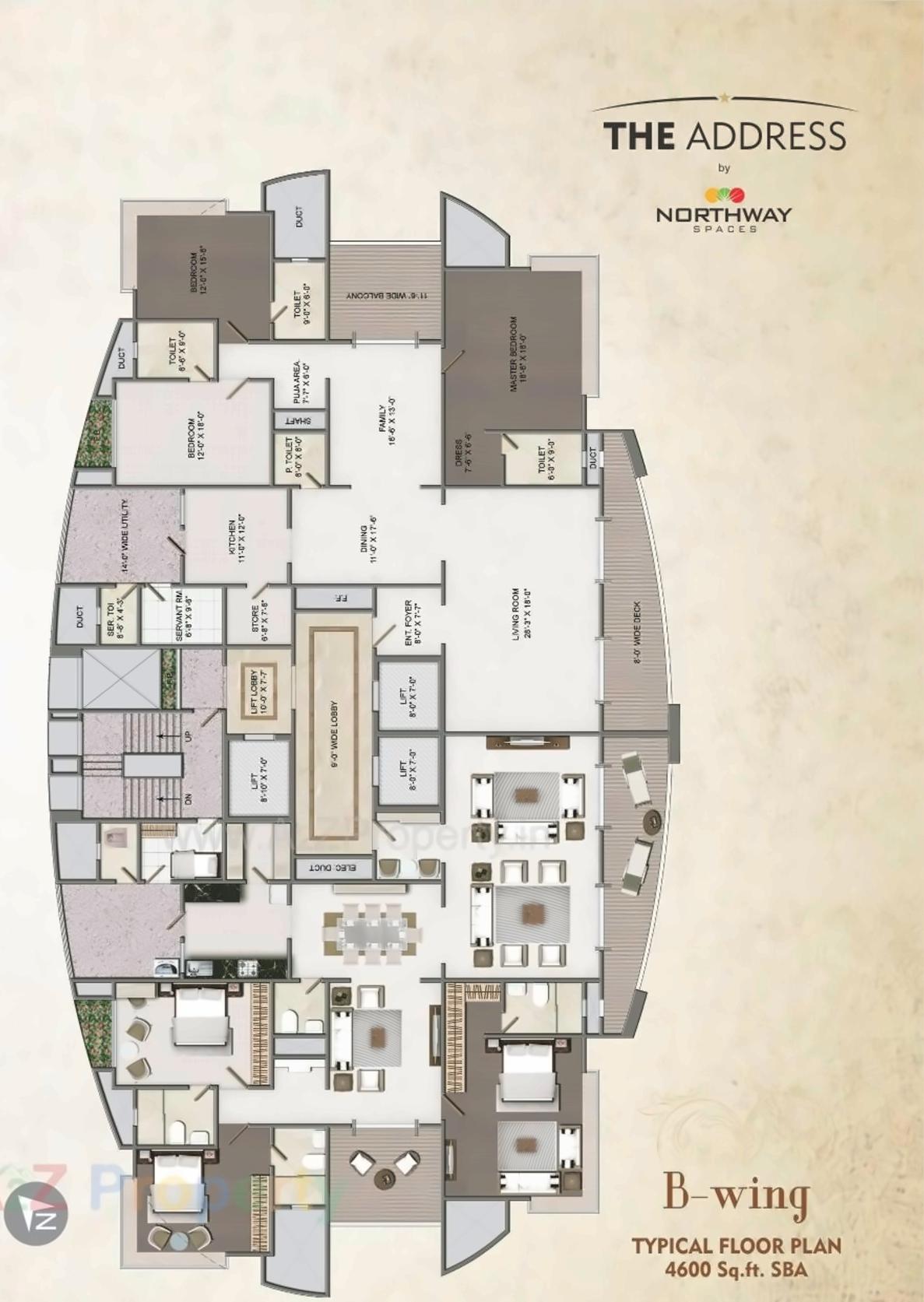 Layout of real estate project Northway The Address located at Kasba, Vadodara, Gujarat