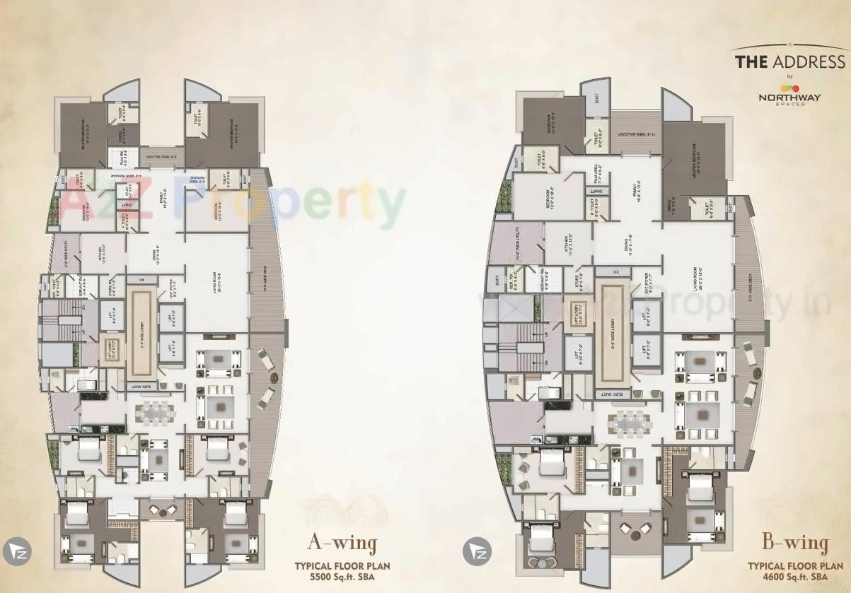 Layout of real estate project Northway The Address located at Kasba, Vadodara, Gujarat