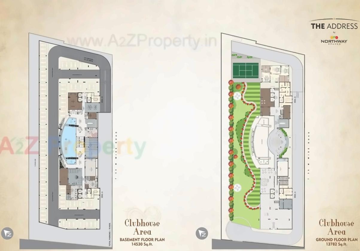 Layout of real estate project Northway The Address located at Kasba, Vadodara, Gujarat