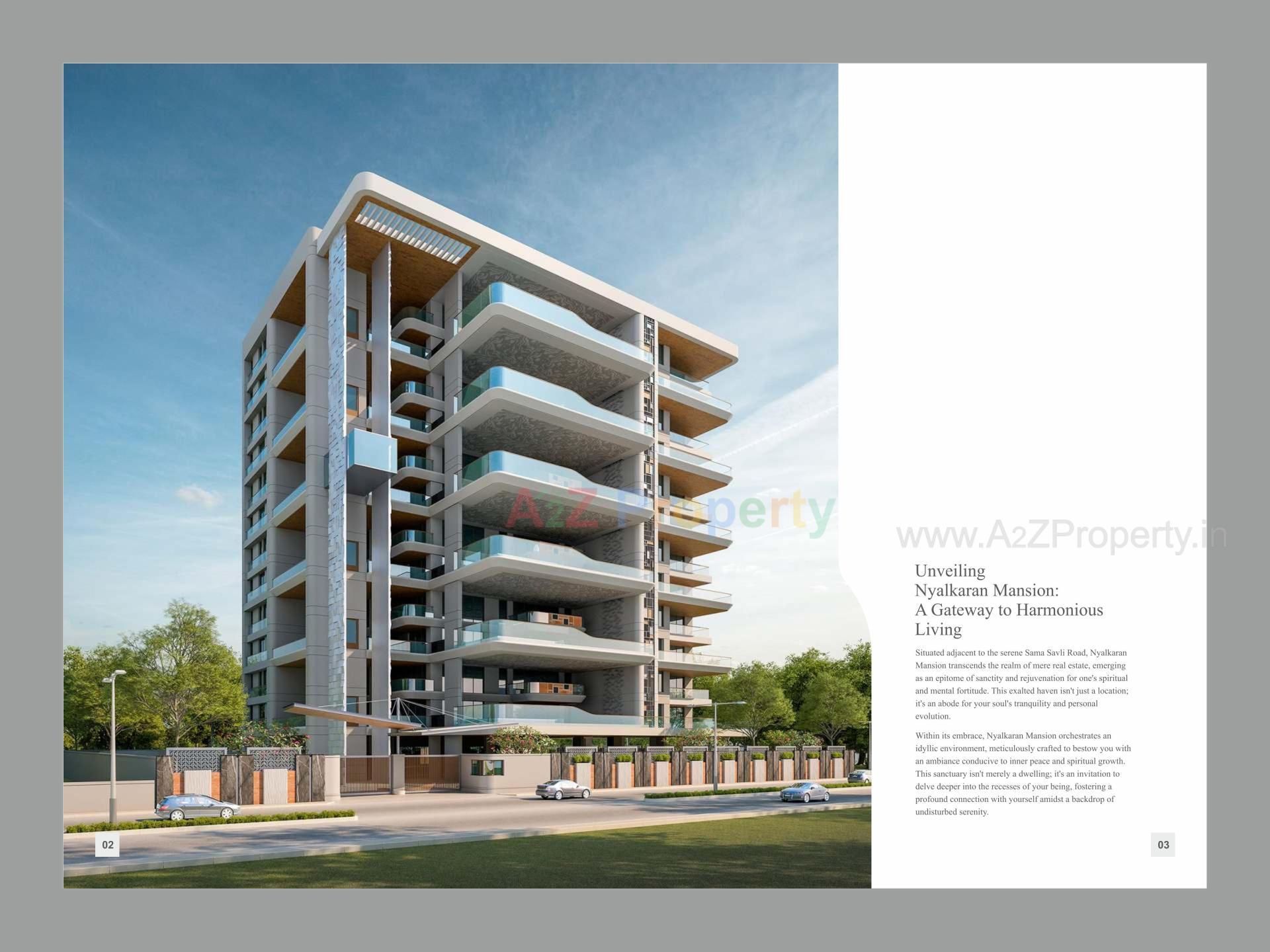 3D Elevation of real estate project Nyalkaran Mansion located at Sama, Vadodara, Gujarat