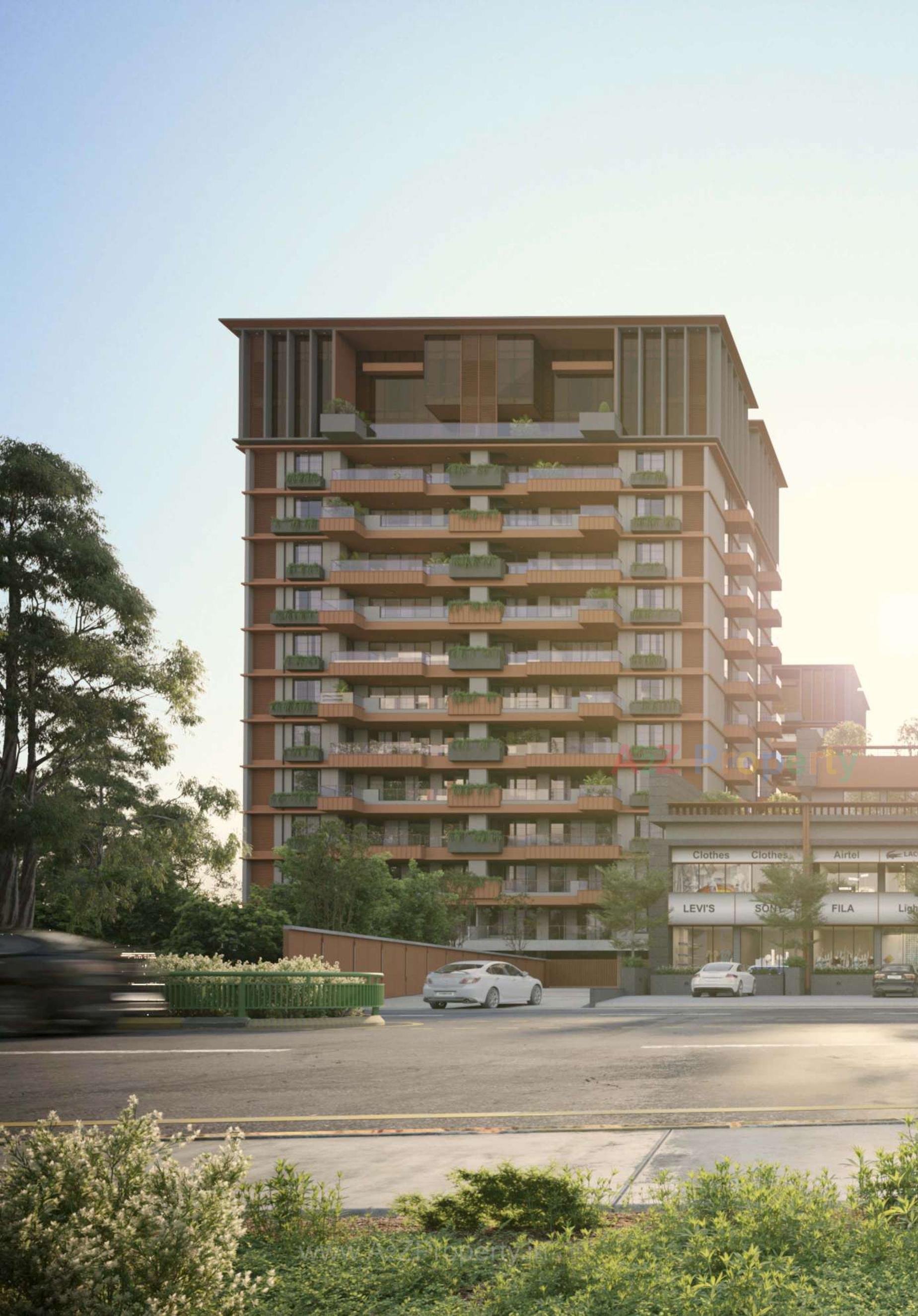 3D Elevation of real estate project Nysa Crosswind located at Bhayali, Vadodara, Gujarat