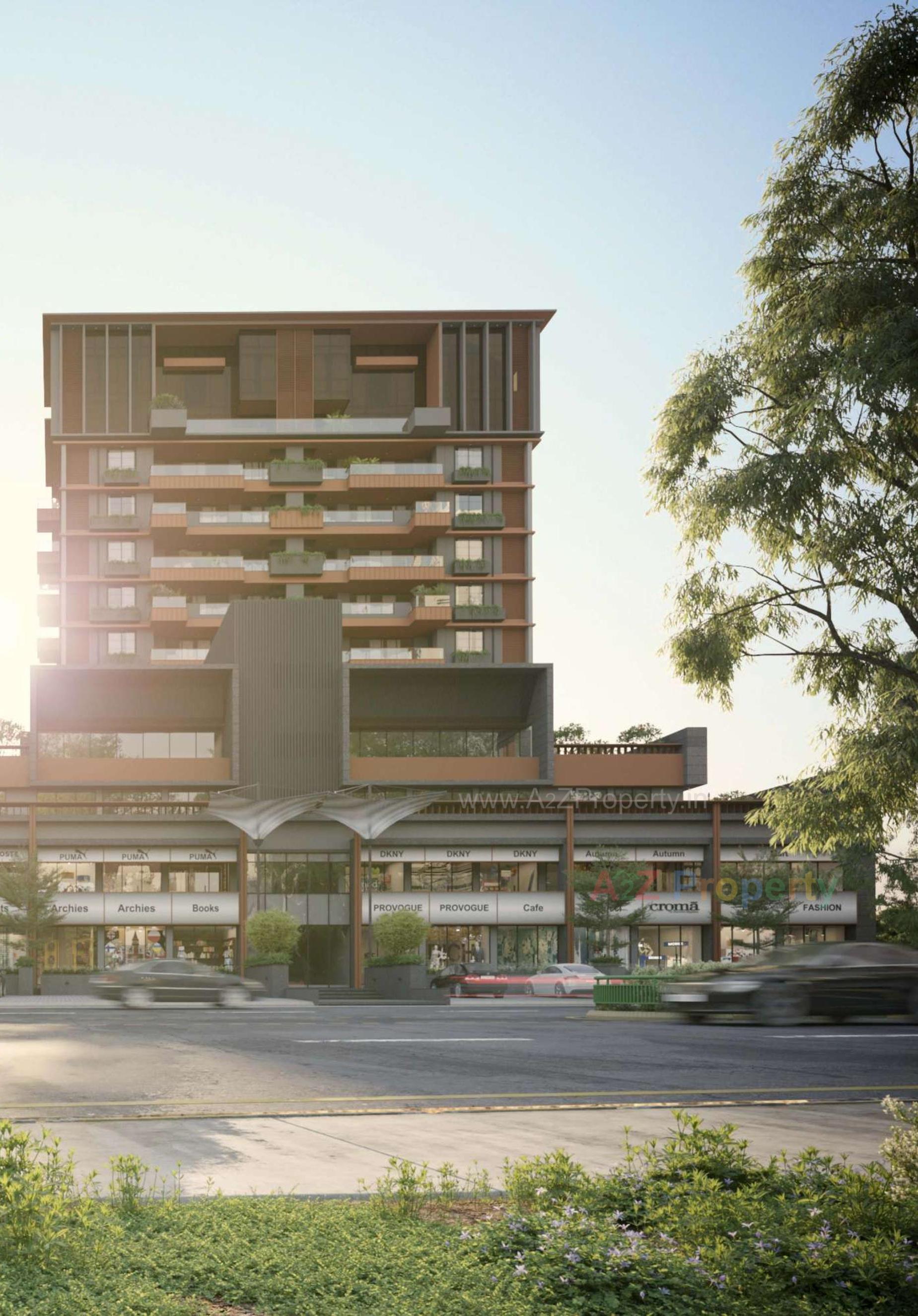 3D Elevation of real estate project Nysa Crosswind located at Bhayali, Vadodara, Gujarat