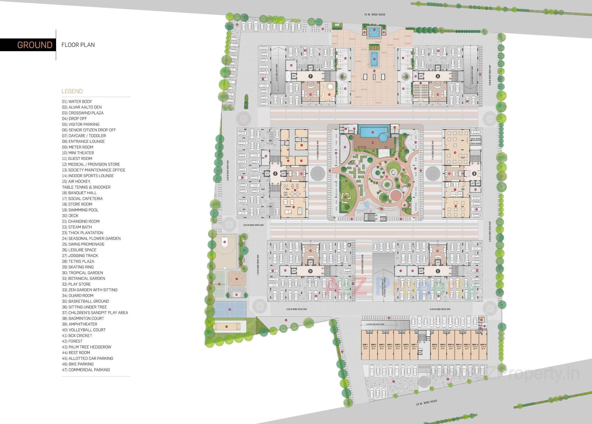 Layout of real estate project Nysa Crosswind located at Bhayali, Vadodara, Gujarat