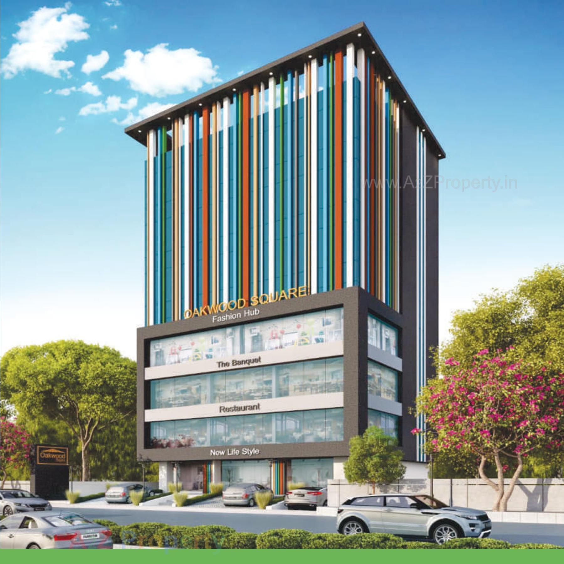 3D Elevation of real estate project Oakwood Square located at Nagarwada, Vadodara, Gujarat