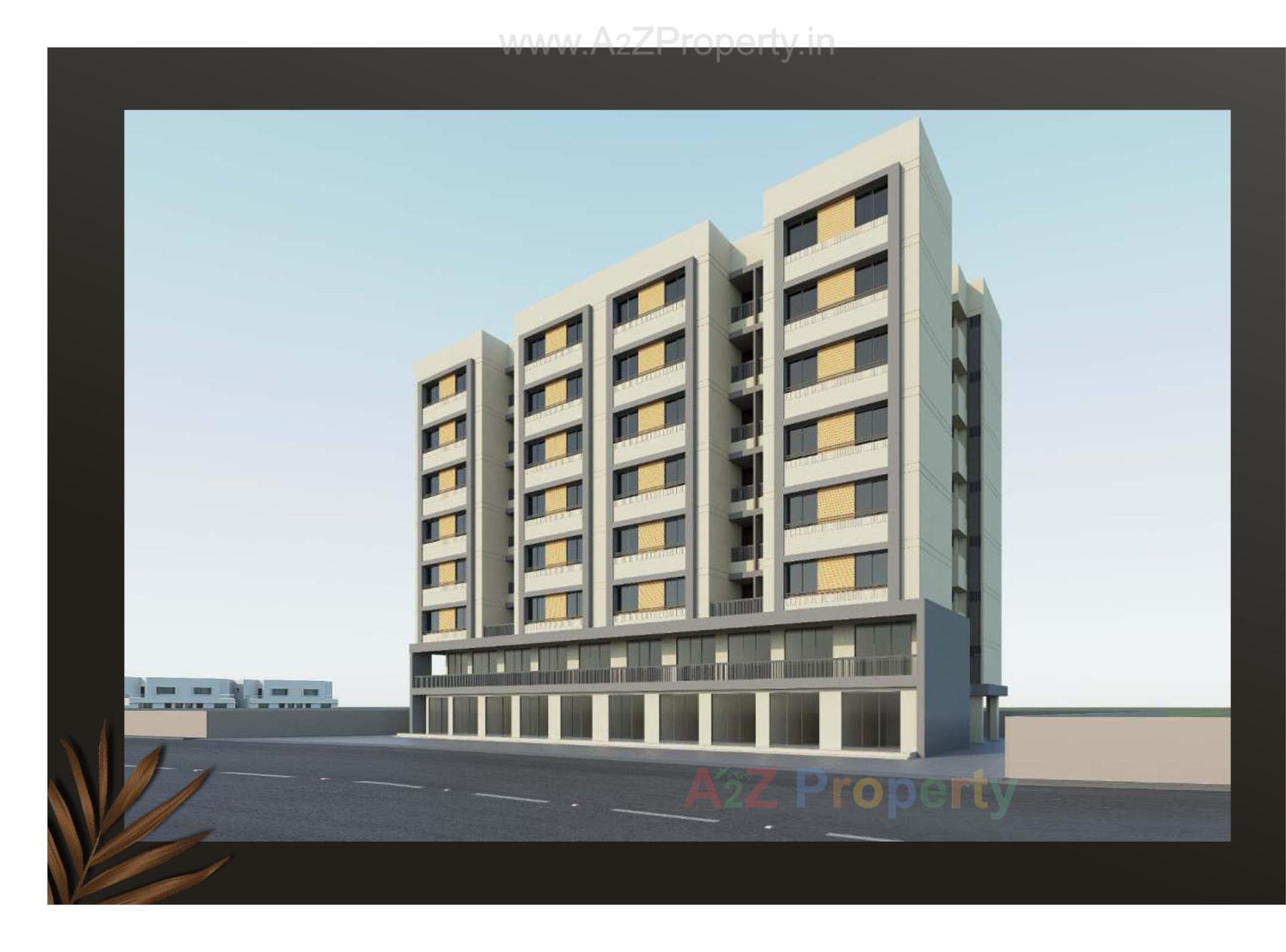 3D Elevation of real estate project Om Aashtha located at Jambuva, Vadodara, Gujarat