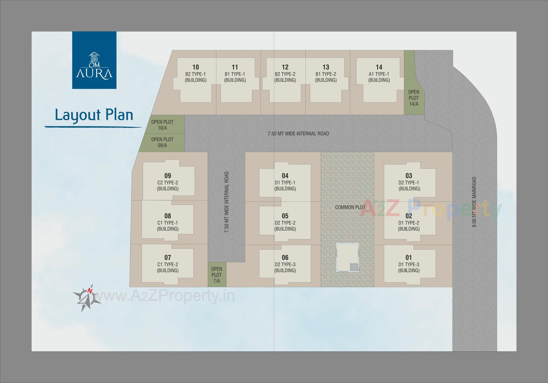 Layout of real estate project Om Aura located at Danteshwar, Vadodara, Gujarat
