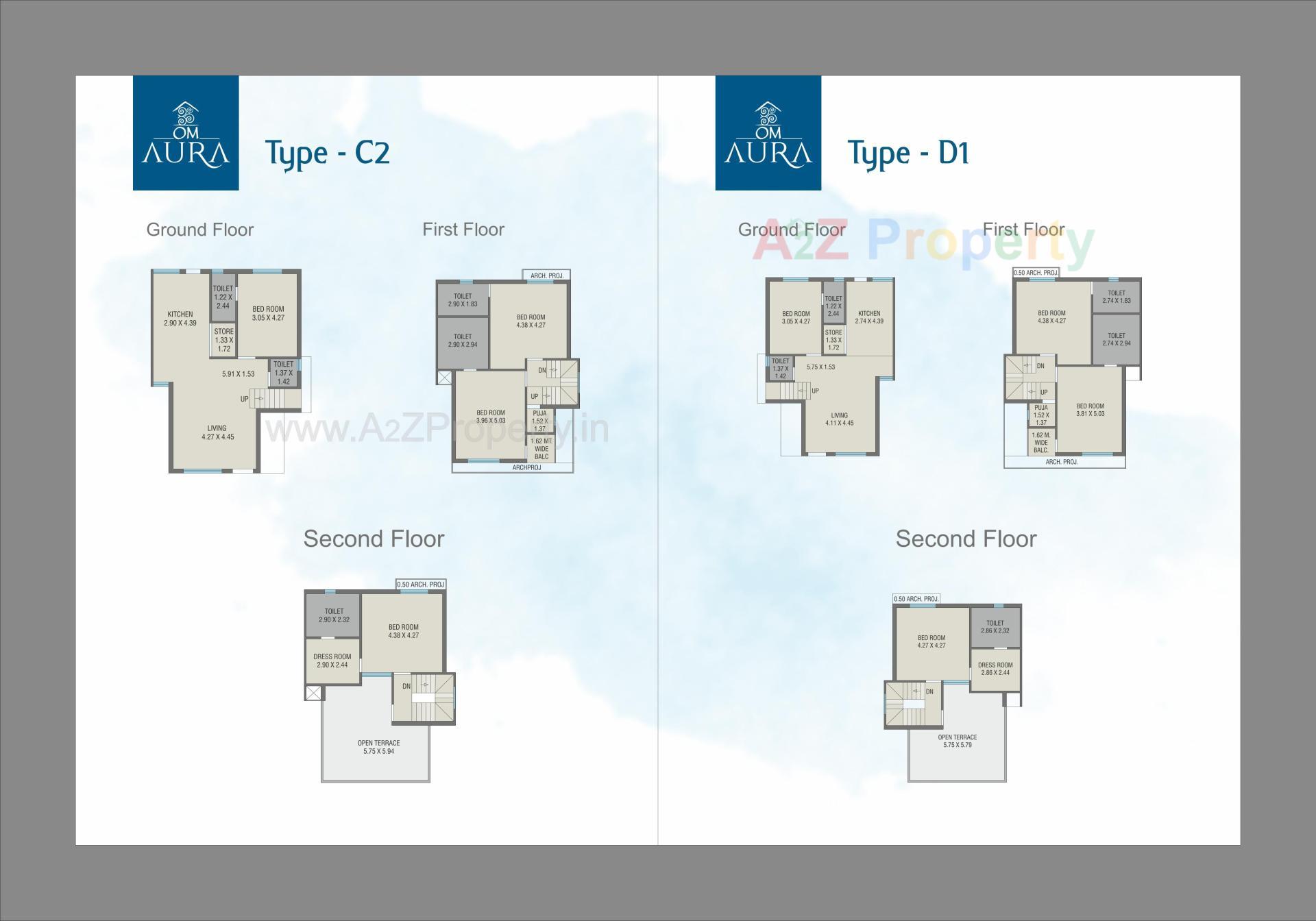 Layout of real estate project Om Aura located at Danteshwar, Vadodara, Gujarat