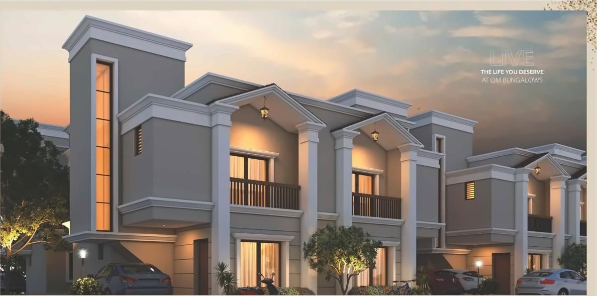 3D Elevation of real estate project Om Bungalows located at Kapurai, Vadodara, Gujarat