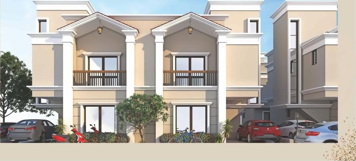 3D Elevation of real estate project Om Bungalows located at Kapurai, Vadodara, Gujarat