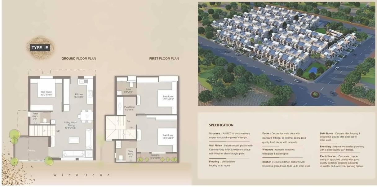 Layout of real estate project Om Bungalows located at Kapurai, Vadodara, Gujarat