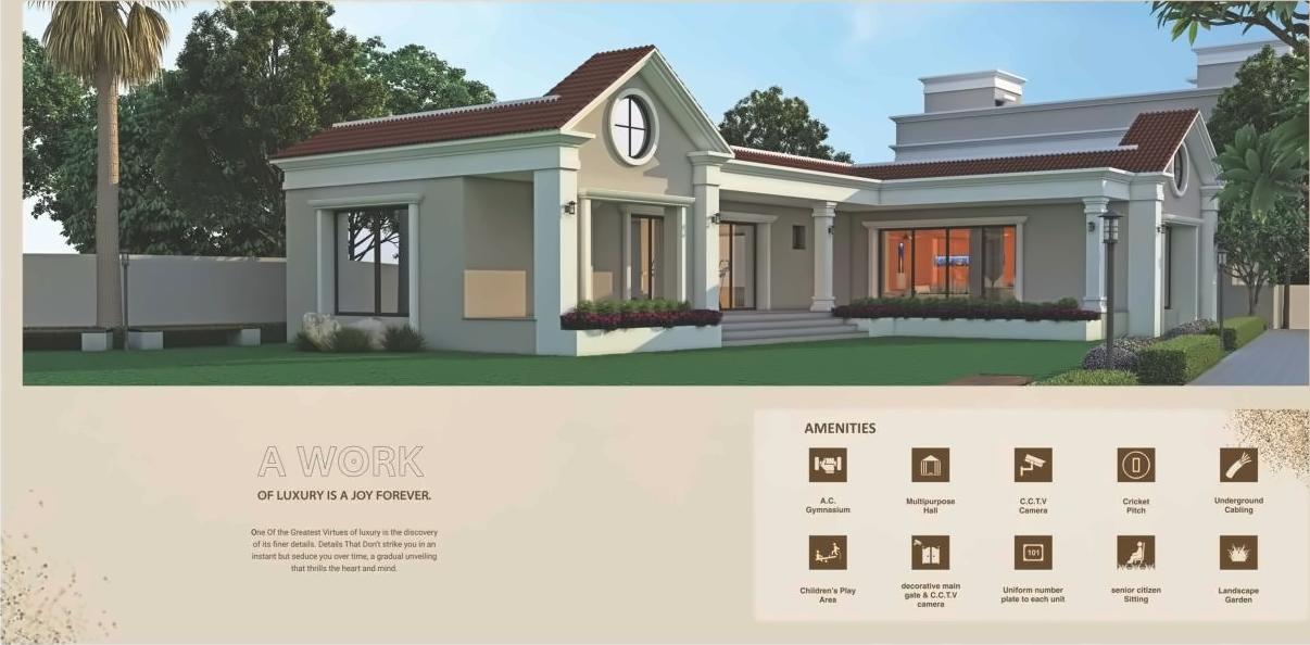 3D Elevation of real estate project Om Bungalows located at Kapurai, Vadodara, Gujarat