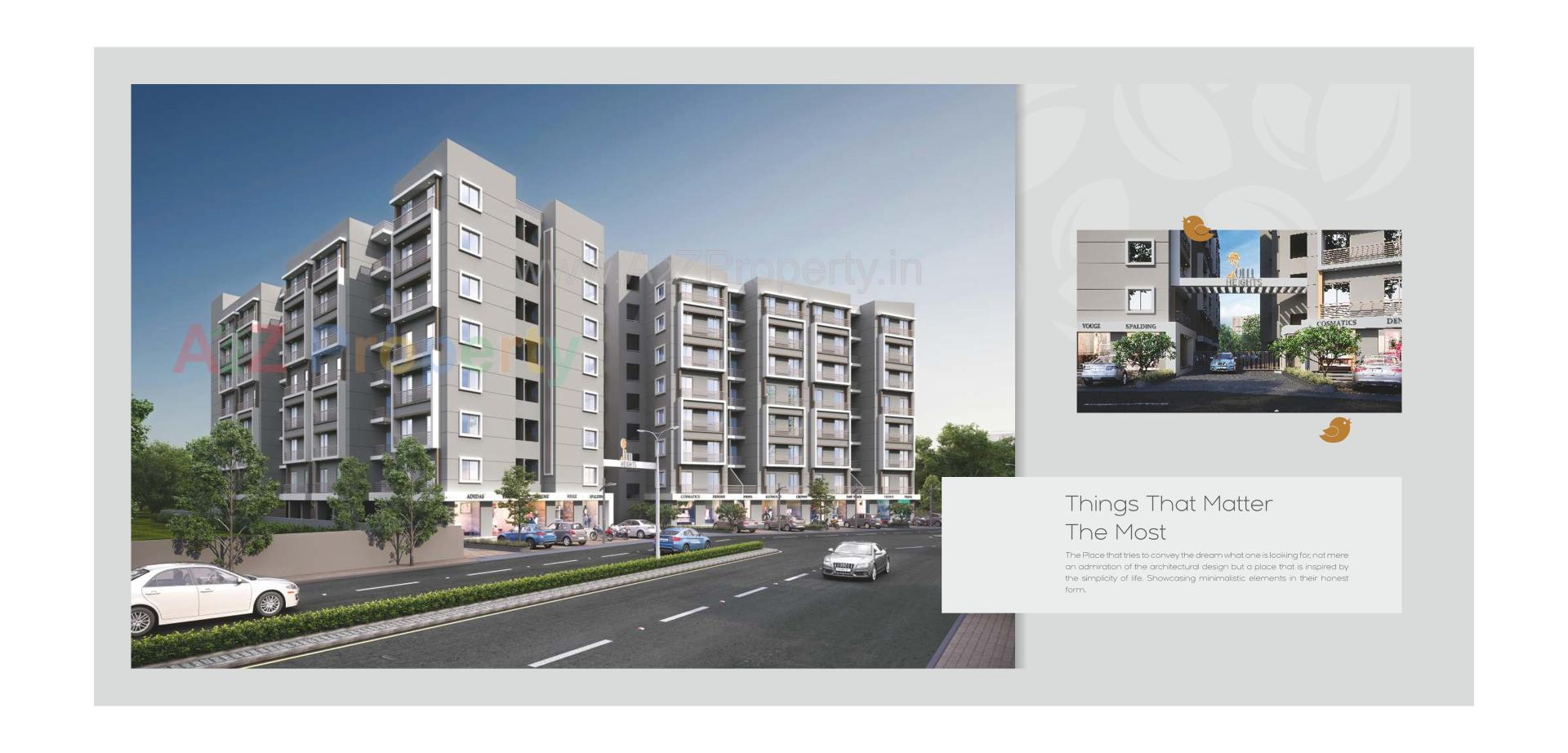 3D Elevation of real estate project Om Heights located at Bapod, Vadodara, Gujarat