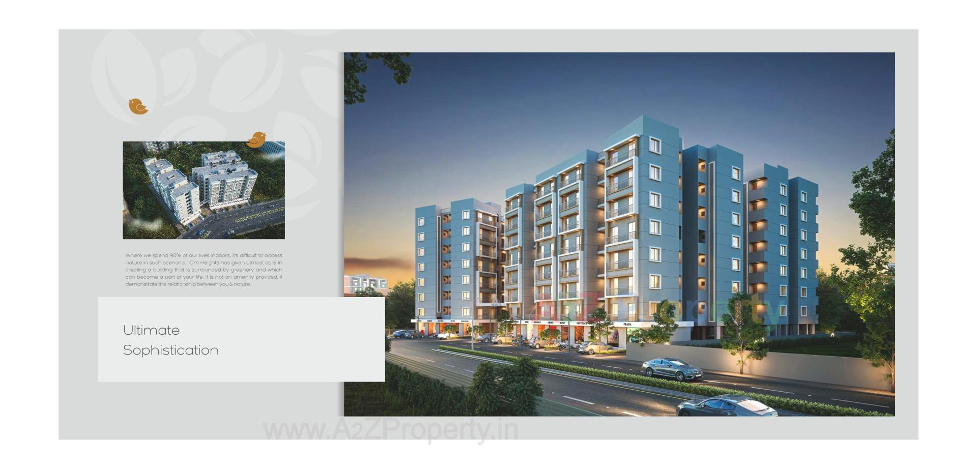 3D Elevation of real estate project Om Heights located at Bapod, Vadodara, Gujarat