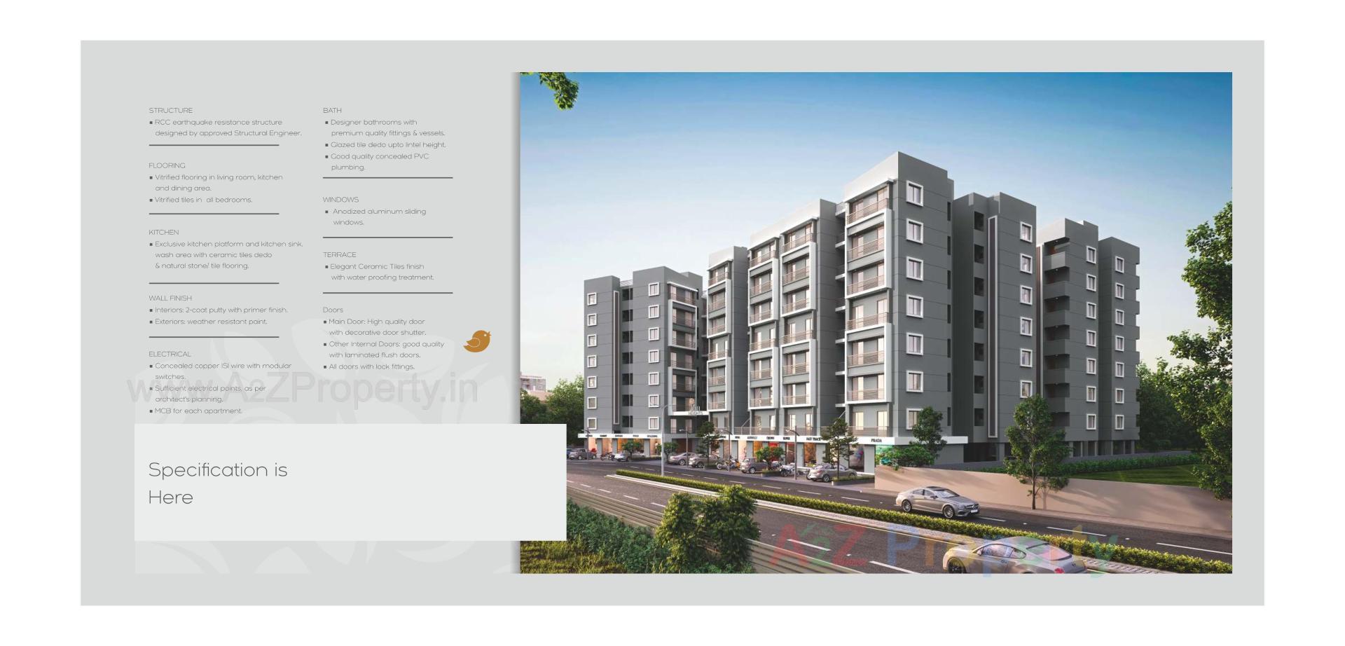 3D Elevation of real estate project Om Heights located at Bapod, Vadodara, Gujarat