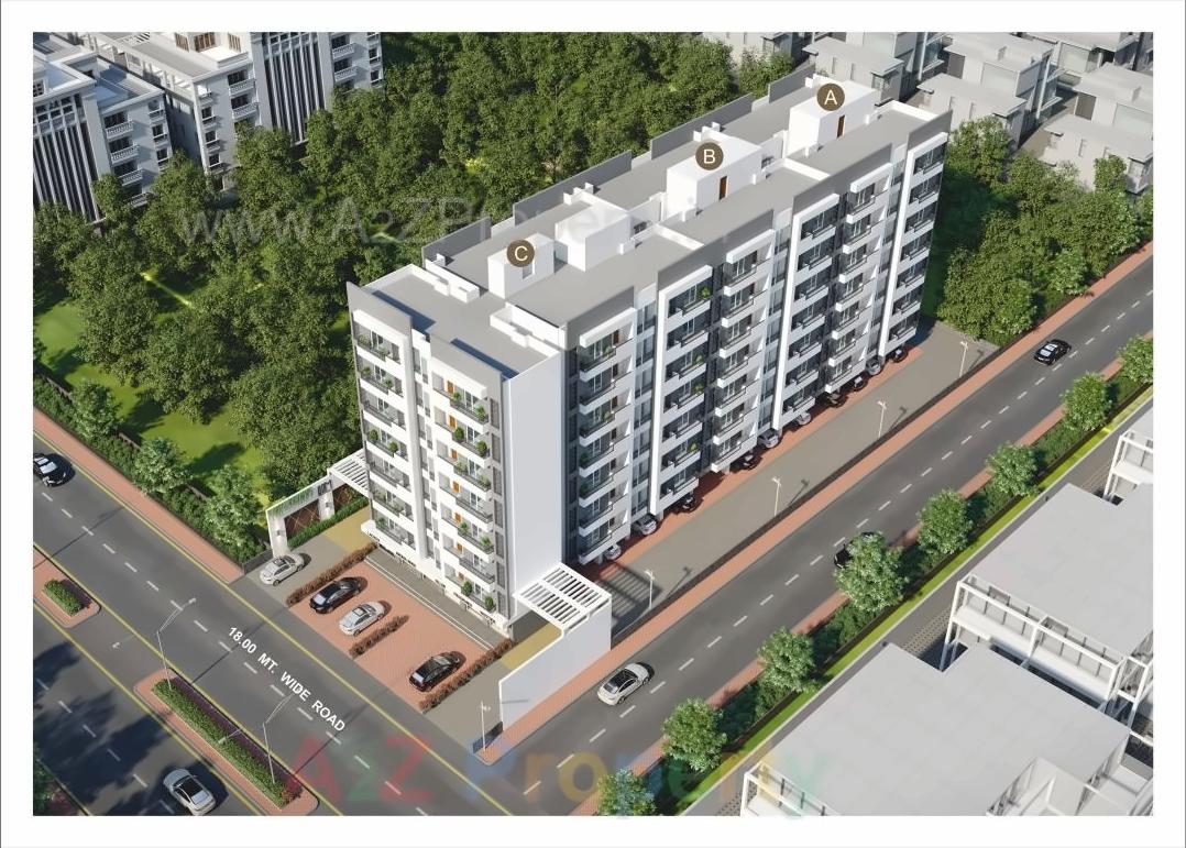 3D Elevation of real estate project Om Residency Ii located at Gorva, Vadodara, Gujarat
