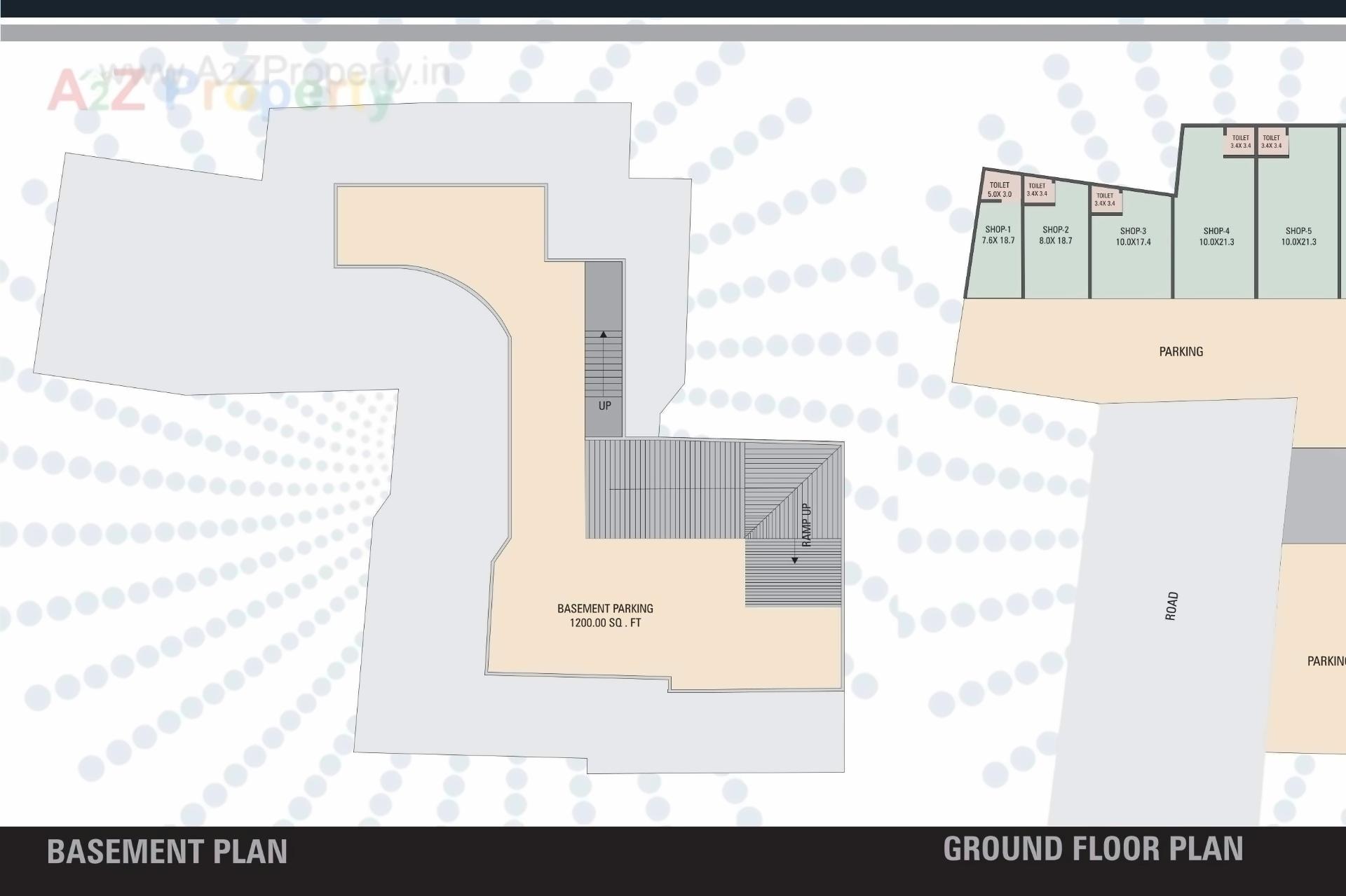 Layout of real estate project Om Shops   Flats located at Vadodara, Vadodara, Gujarat
