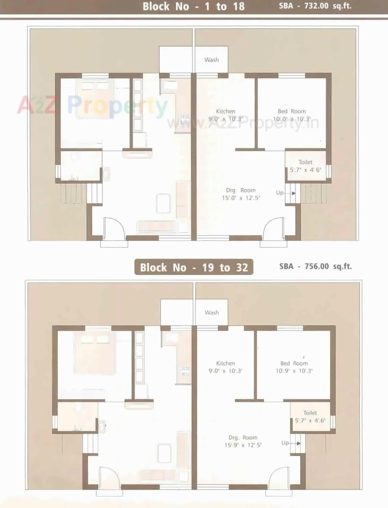 Layout of real estate project Om Upvan located at Bapod, Vadodara, Gujarat