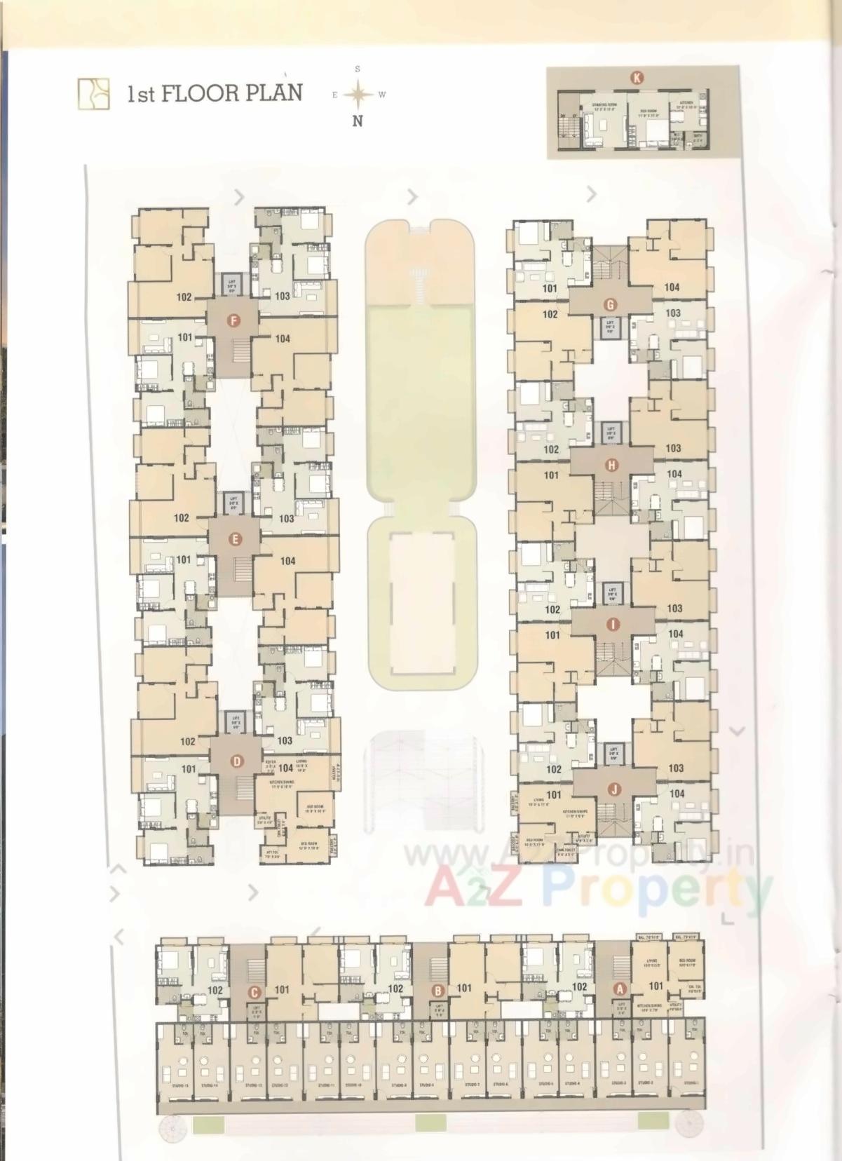 Layout of real estate project Omkaar Heights located at Jambuva, Vadodara, Gujarat