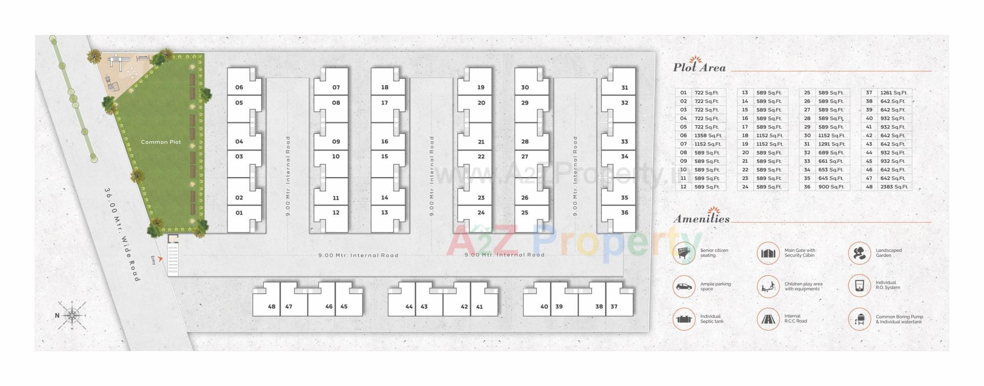 Layout of real estate project Omkar Green located at Koyali, Vadodara, Gujarat