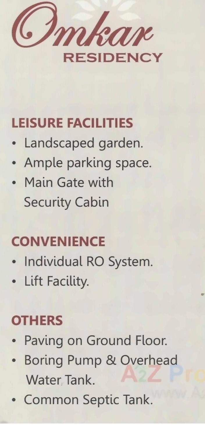 Amenities of Omkar Residency