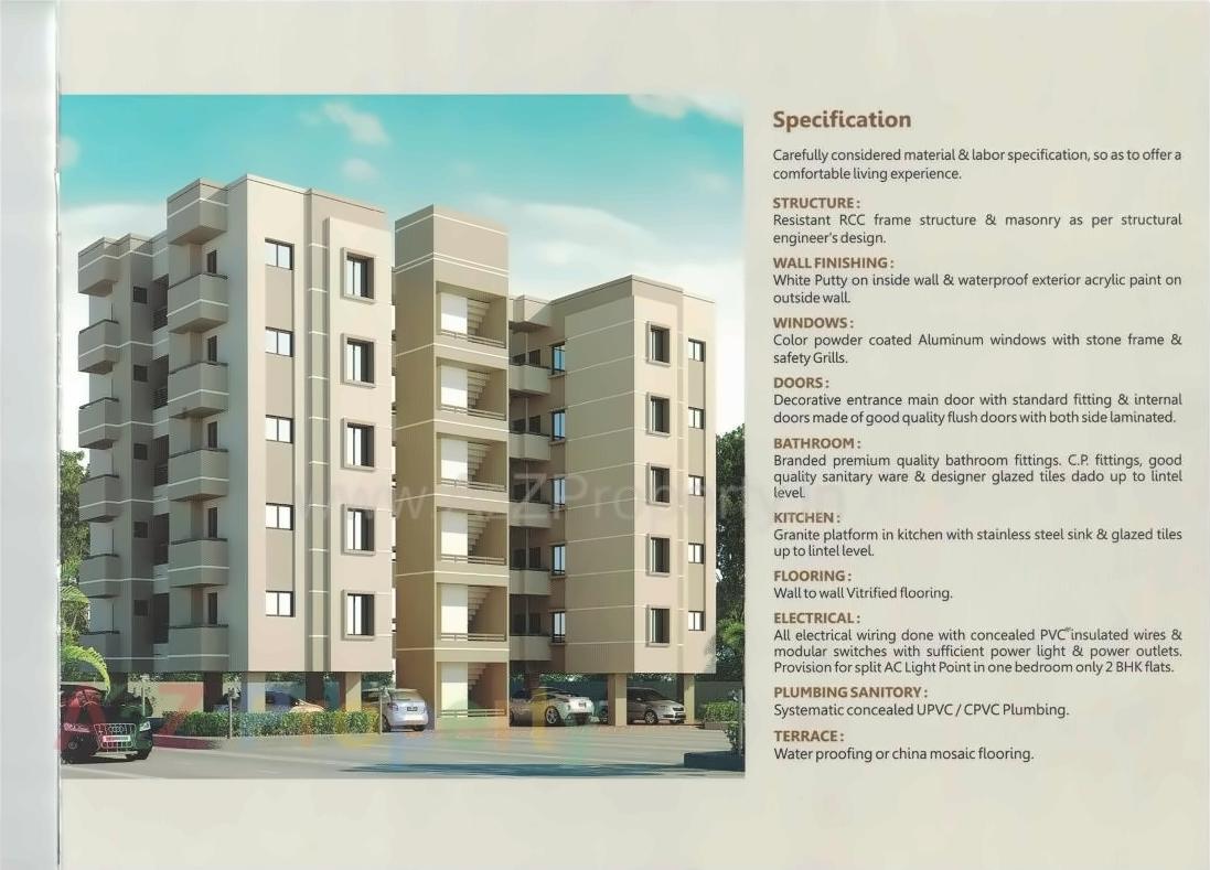 3D Elevation of real estate project Omkar Residency located at Koyli, Vadodara, Gujarat