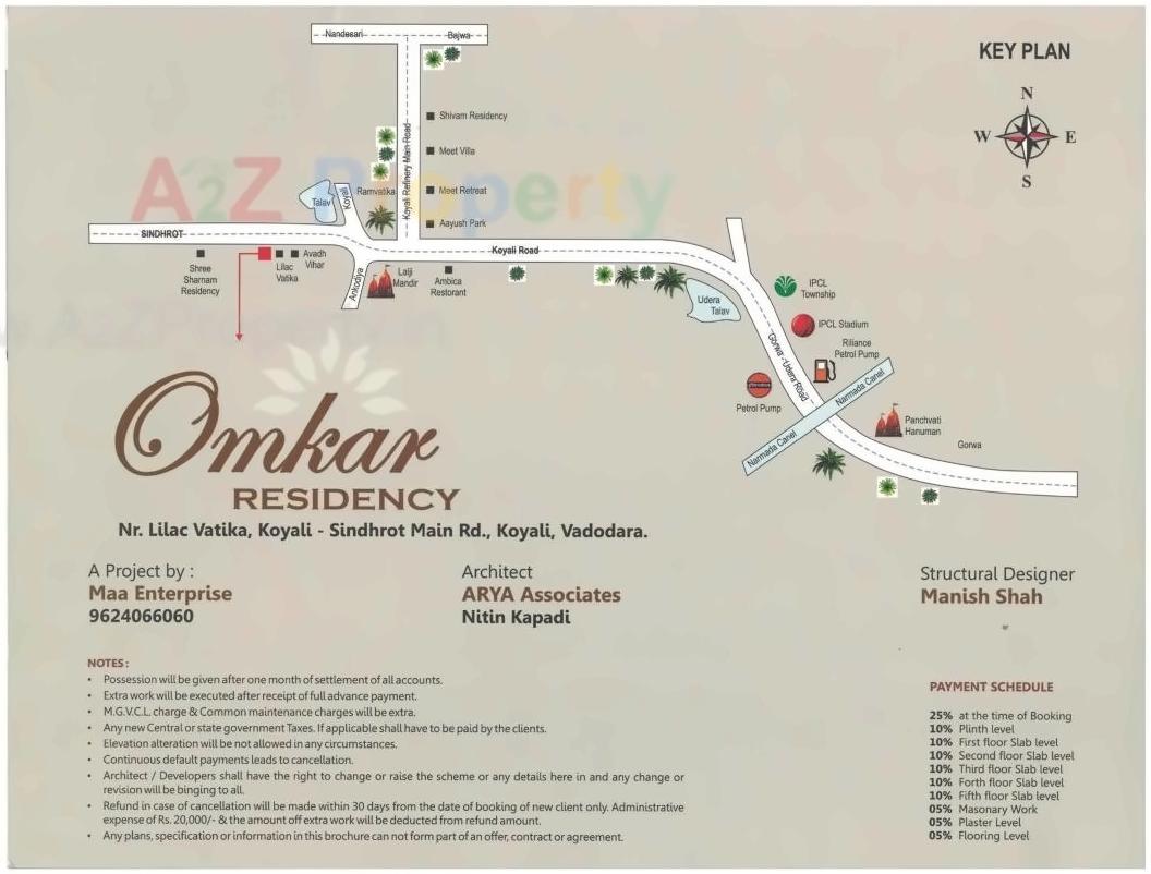  of real estate project Omkar Residency located at Koyli, Vadodara, Gujarat