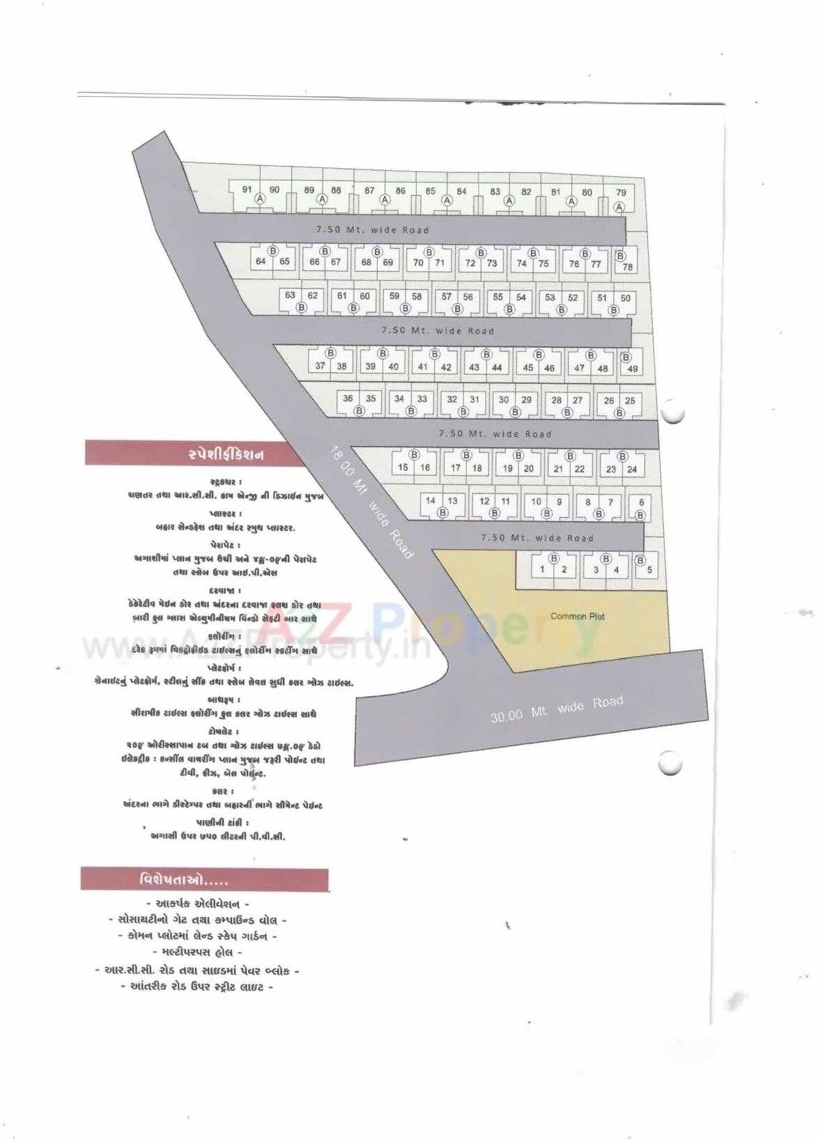 Layout of real estate project Omkar Tenaments located at Chapad, Vadodara, Gujarat