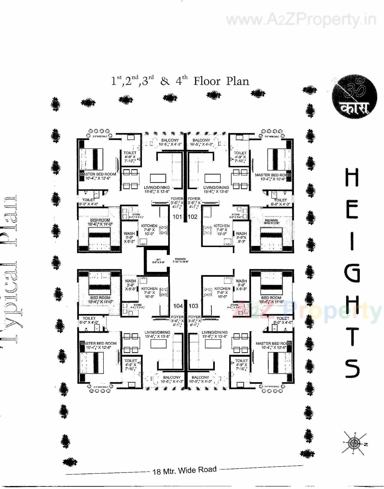 Layout of real estate project Omkara Heights located at Sevasi, Vadodara, Gujarat