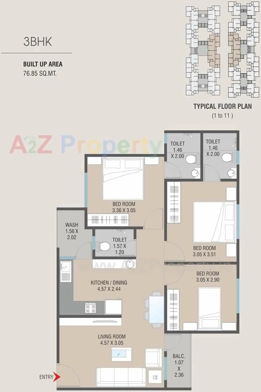 Layout of real estate project Omkara Planet located at Sayajipura, Vadodara, Gujarat